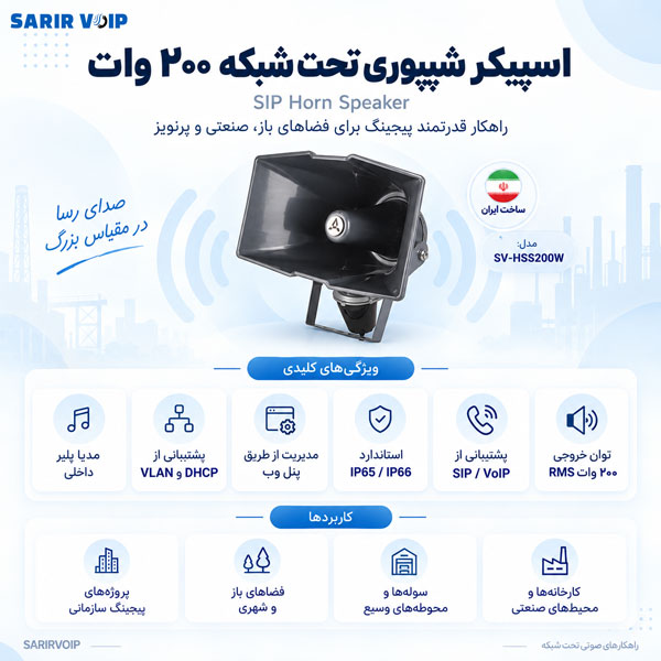 اسپیکر شیپوری تحت شبکه ۲۰۰ وات مدل SV-HSS200W