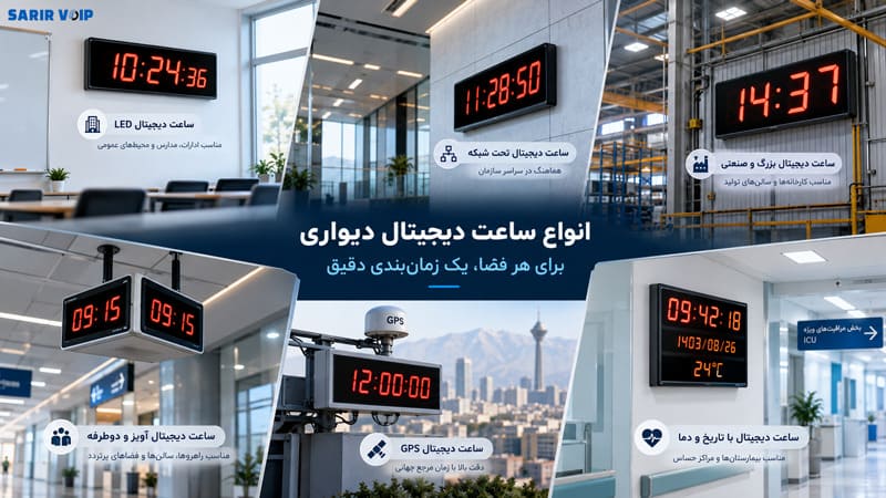 انواع ساعت دیجیتال دیواری بر اساس ویژگیها و کاربرد